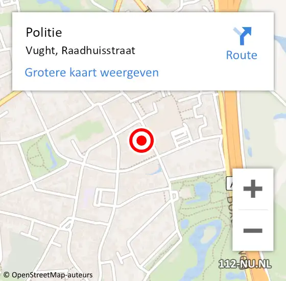 Locatie op kaart van de 112 melding: Politie Vught, Raadhuisstraat op 14 november 2024 15:01