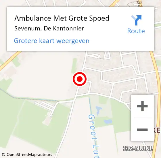 Locatie op kaart van de 112 melding: Ambulance Met Grote Spoed Naar Sevenum, De Kantonnier op 27 oktober 2014 02:15