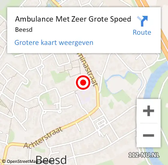 Locatie op kaart van de 112 melding: Ambulance Met Zeer Grote Spoed Naar Beesd op 14 november 2024 15:13