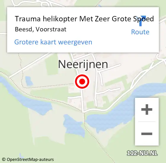 Locatie op kaart van de 112 melding: Trauma helikopter Met Zeer Grote Spoed Naar Beesd, Voorstraat op 14 november 2024 15:15