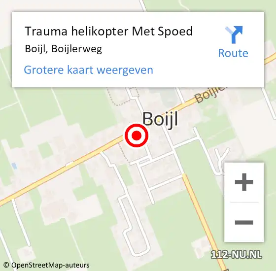 Locatie op kaart van de 112 melding: Trauma helikopter Met Spoed Naar Boijl, Boijlerweg op 14 november 2024 15:52