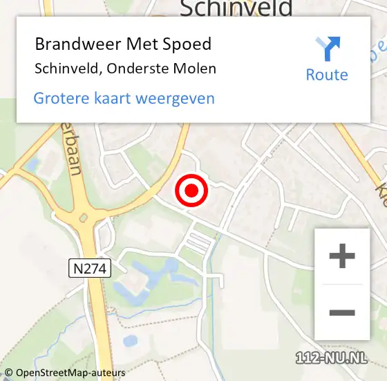 Locatie op kaart van de 112 melding: Brandweer Met Spoed Naar Schinveld, Onderste Molen op 14 november 2024 15:52