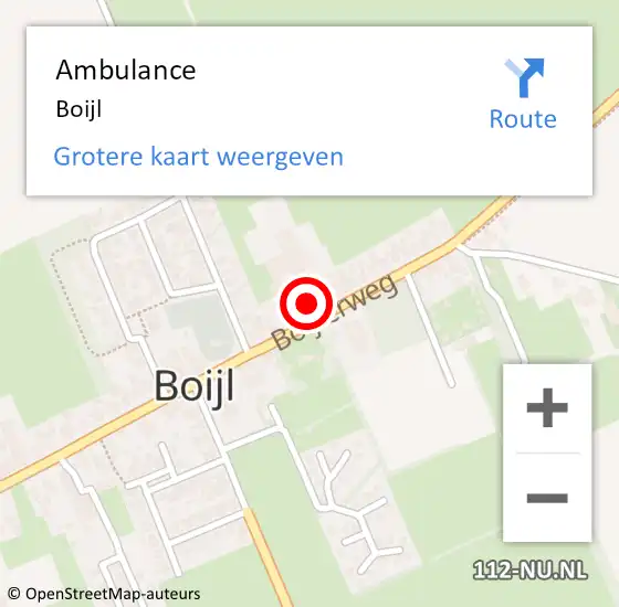 Locatie op kaart van de 112 melding: Ambulance Boijl op 14 november 2024 15:57