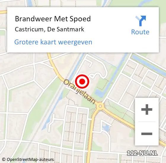 Locatie op kaart van de 112 melding: Brandweer Met Spoed Naar Castricum, De Santmark op 14 november 2024 16:09