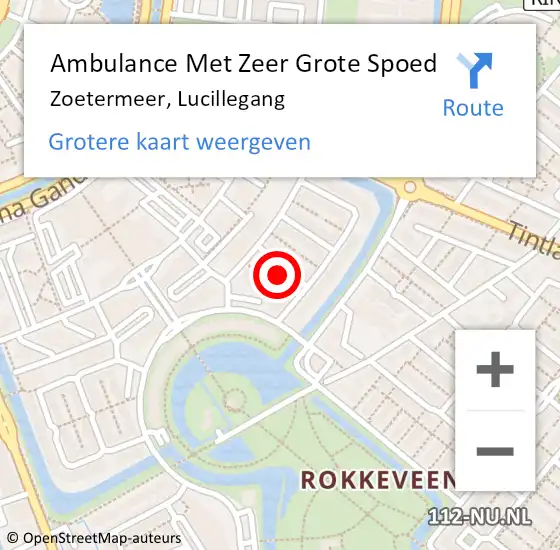 Locatie op kaart van de 112 melding: Ambulance Met Zeer Grote Spoed Naar Zoetermeer, Lucillegang op 14 november 2024 16:29