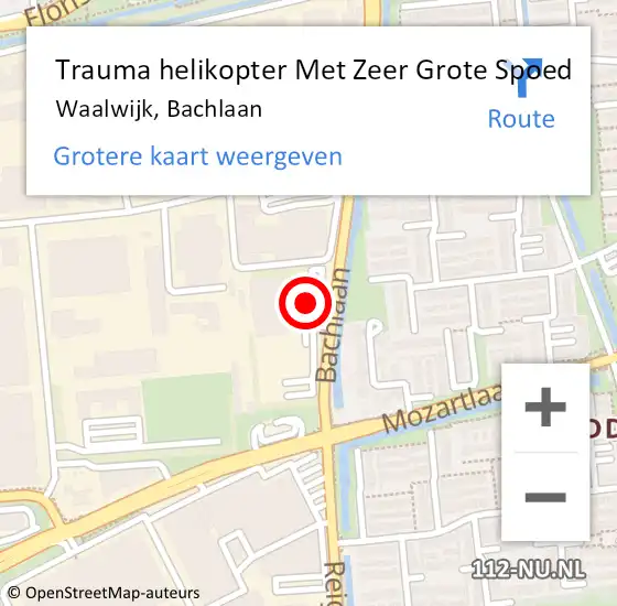 Locatie op kaart van de 112 melding: Trauma helikopter Met Zeer Grote Spoed Naar Waalwijk, Bachlaan op 14 november 2024 16:30