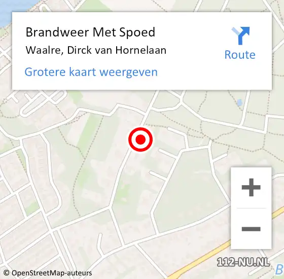 Locatie op kaart van de 112 melding: Brandweer Met Spoed Naar Waalre, Dirck van Hornelaan op 14 november 2024 16:53