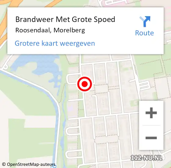 Locatie op kaart van de 112 melding: Brandweer Met Grote Spoed Naar Roosendaal, Morelberg op 14 november 2024 16:54