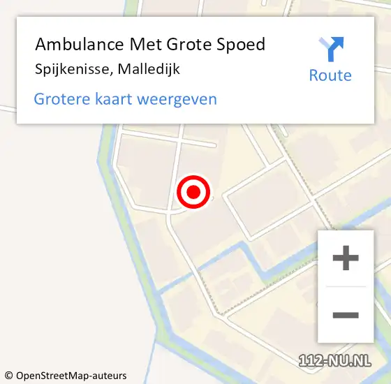 Locatie op kaart van de 112 melding: Ambulance Met Grote Spoed Naar Spijkenisse, Malledijk op 14 november 2024 17:22