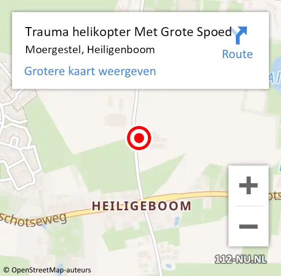 Locatie op kaart van de 112 melding: Trauma helikopter Met Grote Spoed Naar Moergestel, Heiligenboom op 14 november 2024 17:42