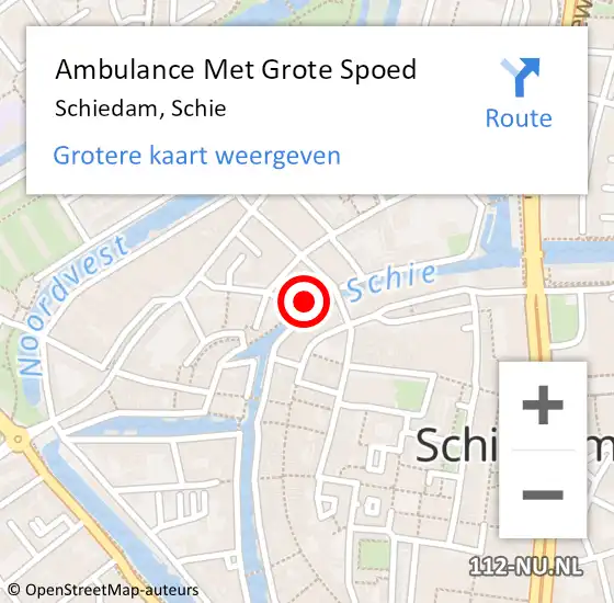 Locatie op kaart van de 112 melding: Ambulance Met Grote Spoed Naar Schiedam, Schie op 14 november 2024 17:48