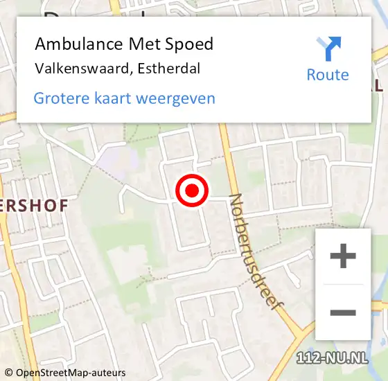 Locatie op kaart van de 112 melding: Ambulance Met Spoed Naar Valkenswaard, Estherdal op 27 oktober 2014 03:30