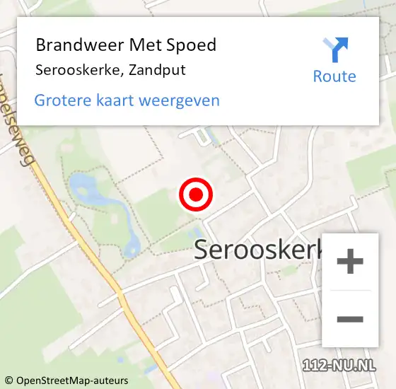 Locatie op kaart van de 112 melding: Brandweer Met Spoed Naar Serooskerke, Zandput op 14 november 2024 18:45