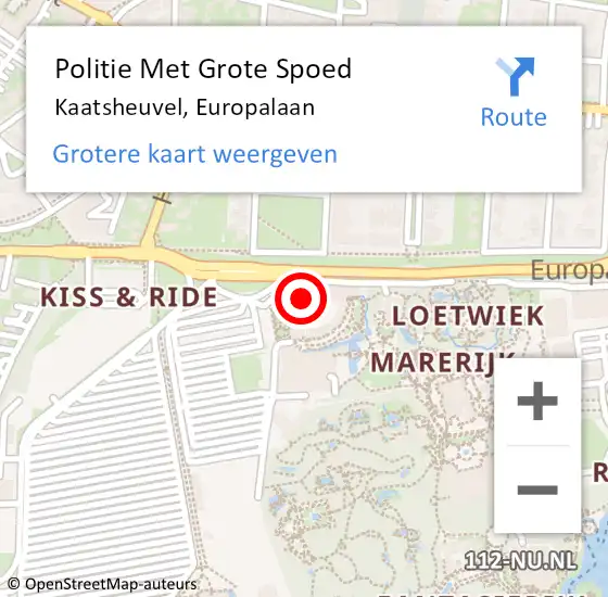 Locatie op kaart van de 112 melding: Politie Met Grote Spoed Naar Kaatsheuvel, Europalaan op 14 november 2024 18:58