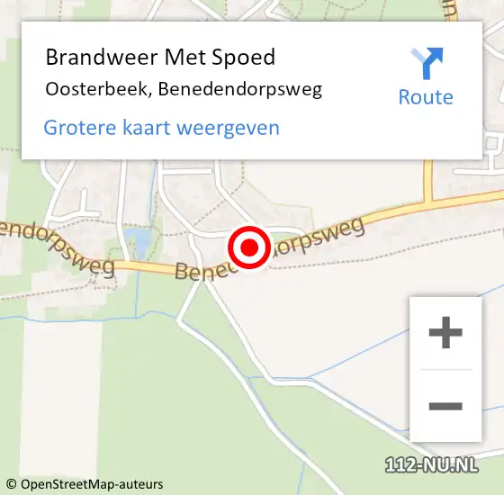 Locatie op kaart van de 112 melding: Brandweer Met Spoed Naar Oosterbeek, Benedendorpsweg op 14 november 2024 19:46