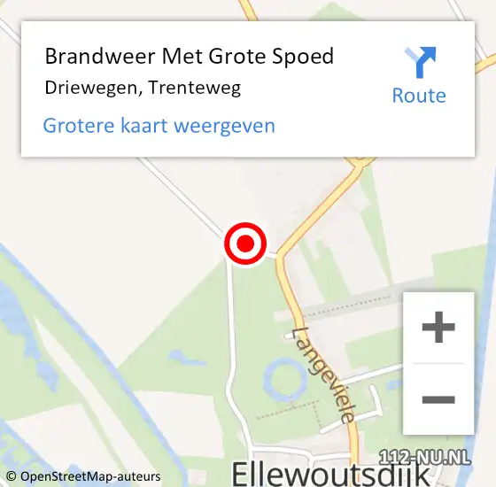 Locatie op kaart van de 112 melding: Brandweer Met Grote Spoed Naar Driewegen, Trenteweg op 14 november 2024 20:58