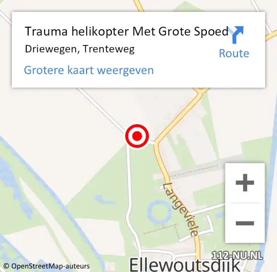 Locatie op kaart van de 112 melding: Trauma helikopter Met Grote Spoed Naar Driewegen, Trenteweg op 14 november 2024 21:18