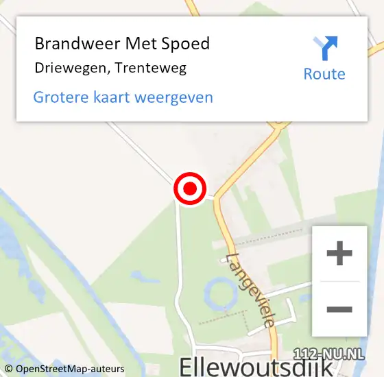 Locatie op kaart van de 112 melding: Brandweer Met Spoed Naar Driewegen, Trenteweg op 14 november 2024 21:40