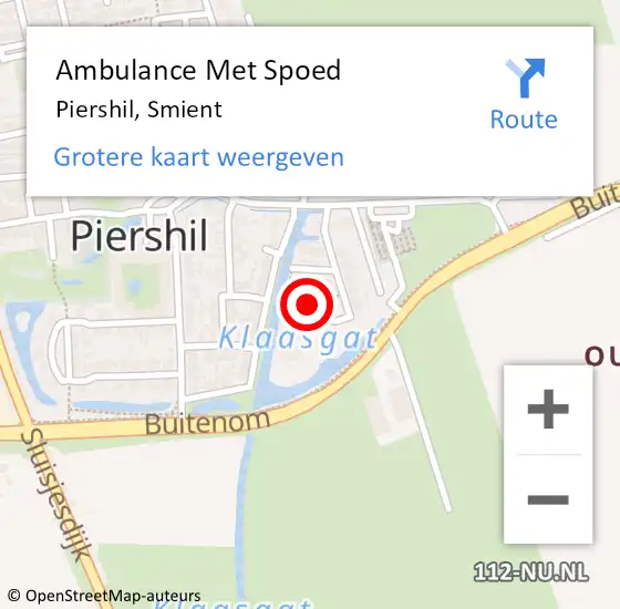 Locatie op kaart van de 112 melding: Ambulance Met Spoed Naar Piershil, Smient op 14 november 2024 21:53