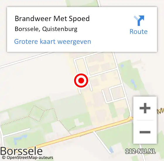 Locatie op kaart van de 112 melding: Brandweer Met Spoed Naar Borssele, Quistenburg op 14 november 2024 22:20