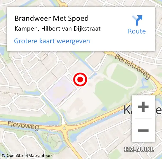 Locatie op kaart van de 112 melding: Brandweer Met Spoed Naar Kampen, Hilbert van Dijkstraat op 14 november 2024 22:33