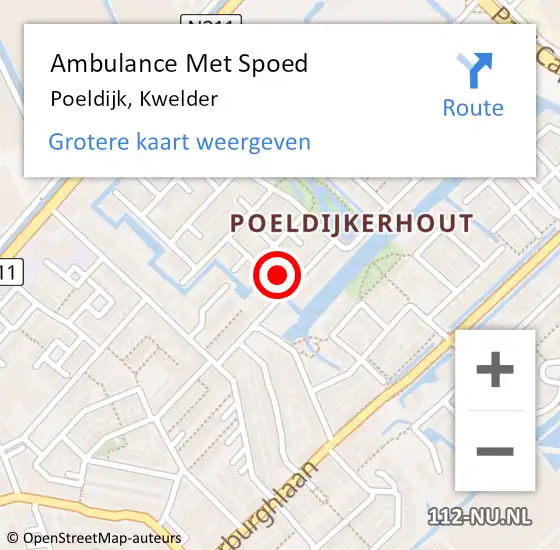 Locatie op kaart van de 112 melding: Ambulance Met Spoed Naar Poeldijk, Kwelder op 14 november 2024 22:46