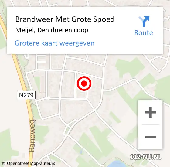 Locatie op kaart van de 112 melding: Brandweer Met Grote Spoed Naar Meijel, Den dueren coop op 14 november 2024 23:29