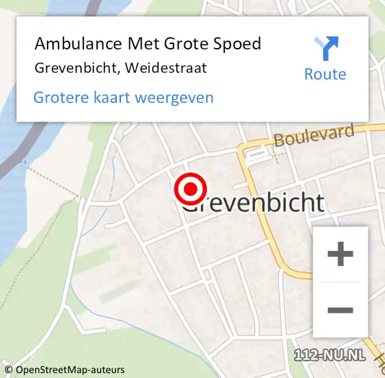 Locatie op kaart van de 112 melding: Ambulance Met Grote Spoed Naar Grevenbicht, Weidestraat op 27 oktober 2014 05:47