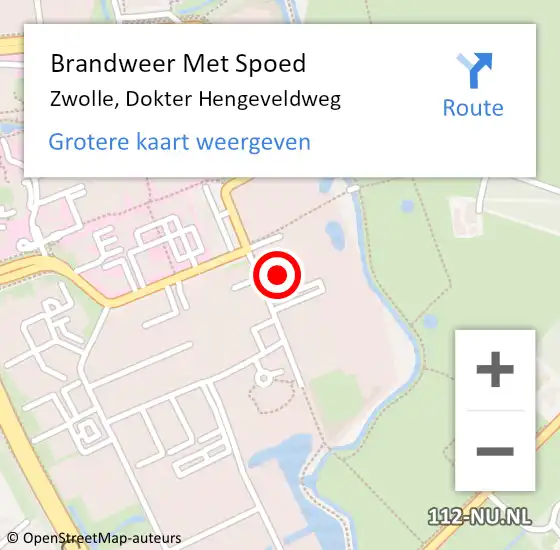 Locatie op kaart van de 112 melding: Brandweer Met Spoed Naar Zwolle, Dokter Hengeveldweg op 15 november 2024 01:11