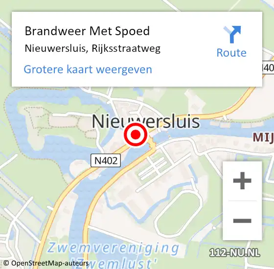 Locatie op kaart van de 112 melding: Brandweer Met Spoed Naar Nieuwersluis, Rijksstraatweg op 15 november 2024 01:30