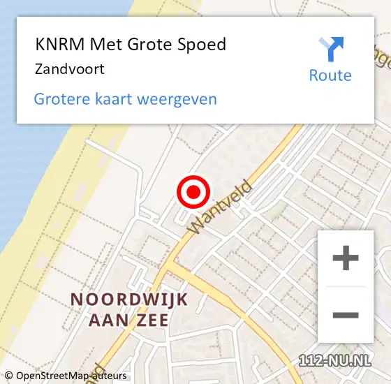 Locatie op kaart van de 112 melding: KNRM Met Grote Spoed Naar Zandvoort op 15 november 2024 02:31