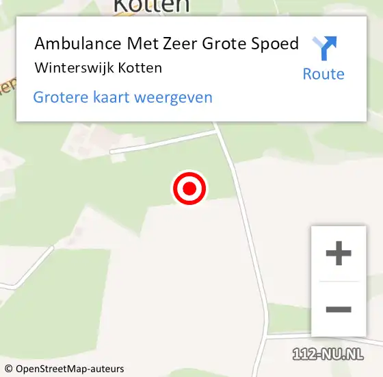 Locatie op kaart van de 112 melding: Ambulance Met Zeer Grote Spoed Naar Winterswijk Kotten op 15 november 2024 06:06