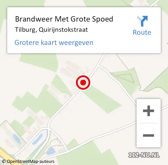 Locatie op kaart van de 112 melding: Brandweer Met Grote Spoed Naar Tilburg, Quirijnstokstraat op 15 november 2024 07:24