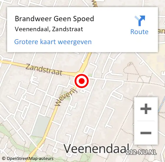 Locatie op kaart van de 112 melding: Brandweer Geen Spoed Naar Veenendaal, Zandstraat op 15 november 2024 09:00