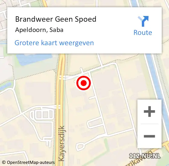 Locatie op kaart van de 112 melding: Brandweer Geen Spoed Naar Apeldoorn, Saba op 15 november 2024 09:13