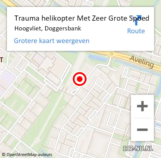 Locatie op kaart van de 112 melding: Trauma helikopter Met Zeer Grote Spoed Naar Hoogvliet, Doggersbank op 15 november 2024 10:07