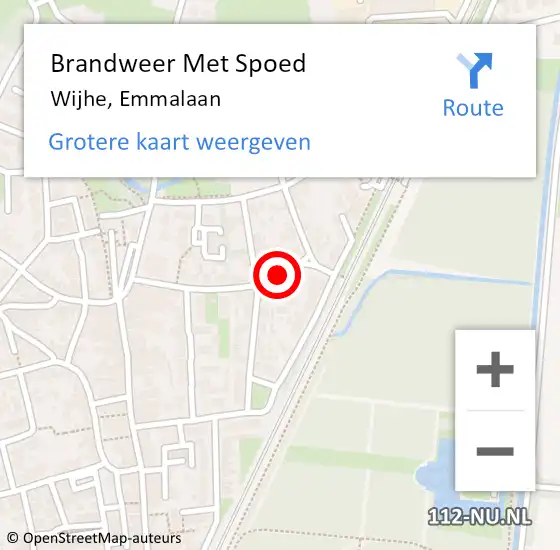 Locatie op kaart van de 112 melding: Brandweer Met Spoed Naar Wijhe, Emmalaan op 15 november 2024 10:13