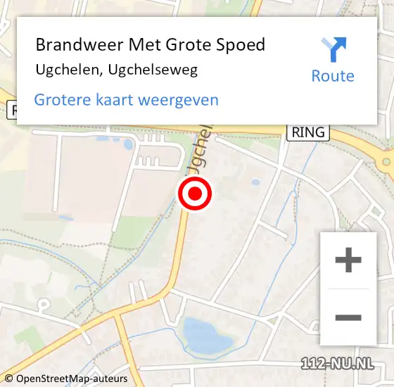 Locatie op kaart van de 112 melding: Brandweer Met Grote Spoed Naar Ugchelen, Ugchelseweg op 15 november 2024 10:25