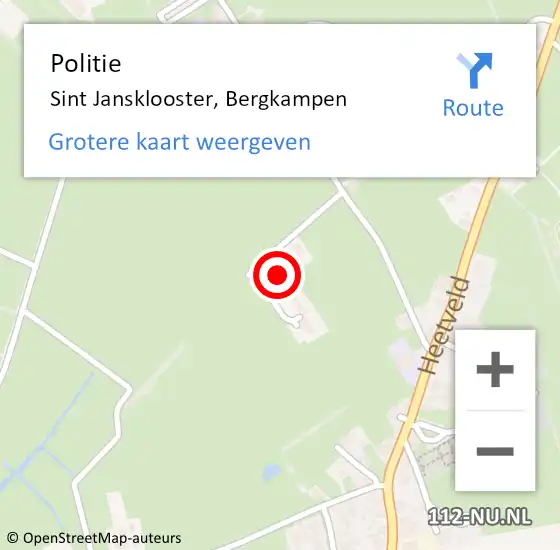 Locatie op kaart van de 112 melding: Politie Sint Jansklooster, Bergkampen op 15 november 2024 10:34