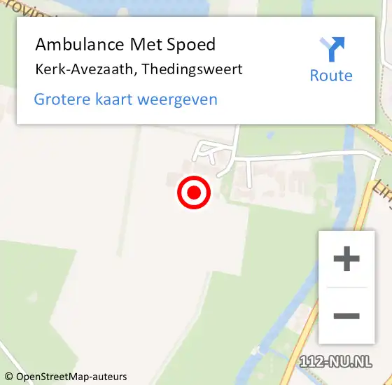 Locatie op kaart van de 112 melding: Ambulance Met Spoed Naar Kerk-Avezaath, Thedingsweert op 27 oktober 2014 07:49