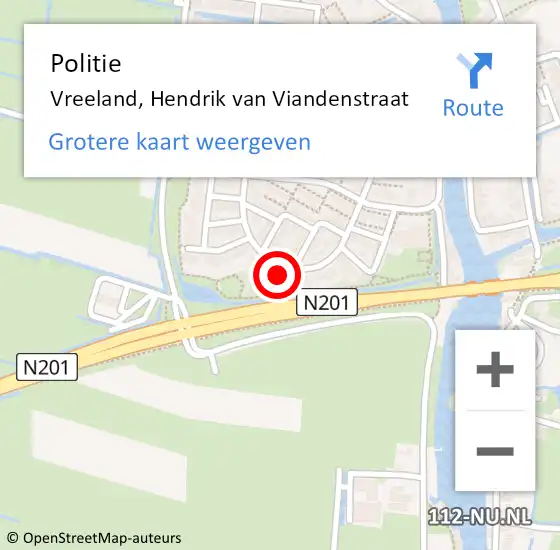 Locatie op kaart van de 112 melding: Politie Vreeland, Hendrik van Viandenstraat op 15 november 2024 13:01