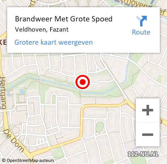 Locatie op kaart van de 112 melding: Brandweer Met Grote Spoed Naar Veldhoven, Fazant op 15 november 2024 13:20