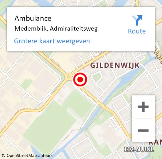 Locatie op kaart van de 112 melding: Ambulance Medemblik, Admiraliteitsweg op 15 november 2024 13:23