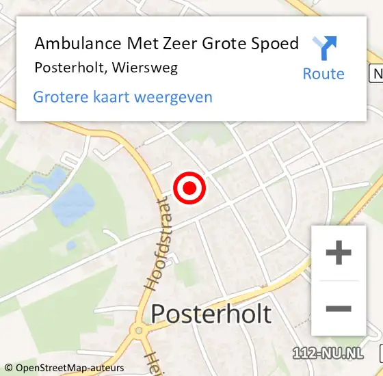 Locatie op kaart van de 112 melding: Ambulance Met Zeer Grote Spoed Naar Posterholt, Wiersweg op 15 november 2024 13:47