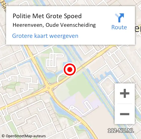 Locatie op kaart van de 112 melding: Politie Met Grote Spoed Naar Heerenveen, Oude Veenscheiding op 15 november 2024 14:47