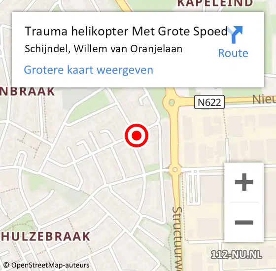 Locatie op kaart van de 112 melding: Trauma helikopter Met Grote Spoed Naar Schijndel, Willem van Oranjelaan op 15 november 2024 14:57