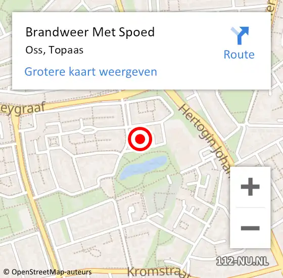 Locatie op kaart van de 112 melding: Brandweer Met Spoed Naar Oss, Topaas op 15 november 2024 15:05