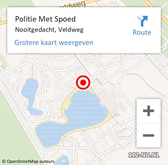 Locatie op kaart van de 112 melding: Politie Met Spoed Naar Nooitgedacht, Veldweg op 15 november 2024 15:38