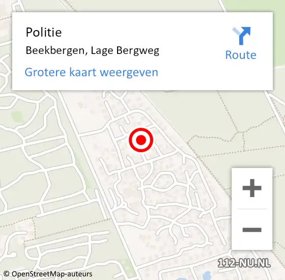 Locatie op kaart van de 112 melding: Politie Beekbergen, Lage Bergweg op 15 november 2024 15:39