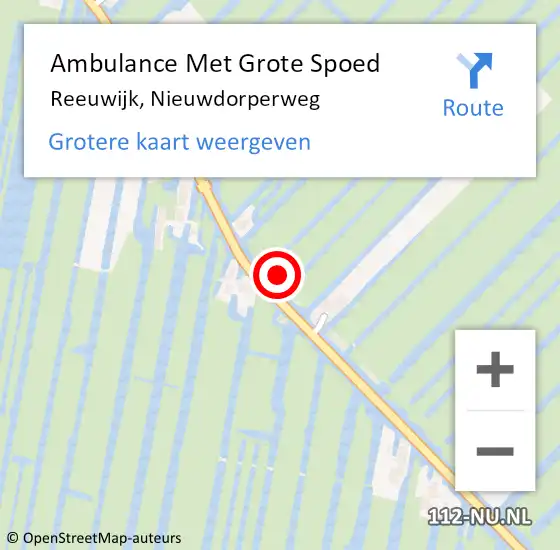 Locatie op kaart van de 112 melding: Ambulance Met Grote Spoed Naar Reeuwijk, Nieuwdorperweg op 15 november 2024 15:53